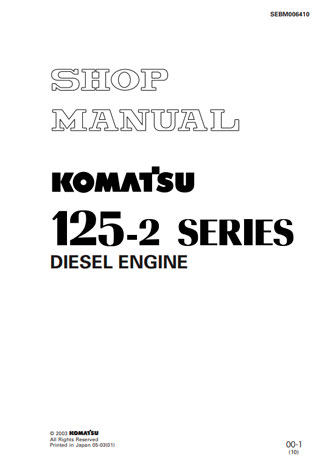 Руководство по ремонту и обслуживанию двигателя KOMATSU S6D125E-2